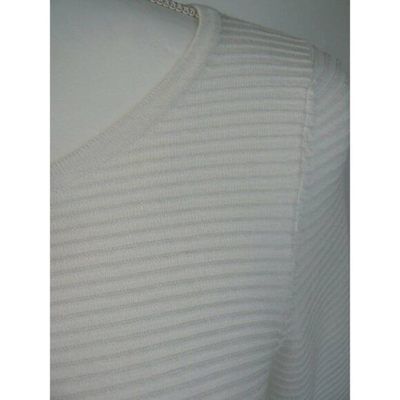 $90 INC International Concepts White Black Applique Ribbed Sweater XS NEW - Picture 5 of 6